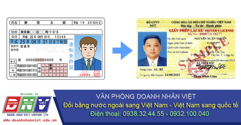 Đổi bằng lái xe Nhật sang Việt Nam