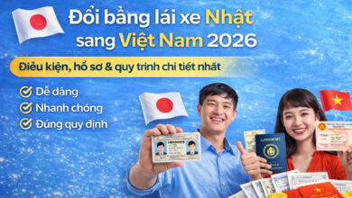 Đổi bằng lái xe Nhật sang Việt Nam 2026