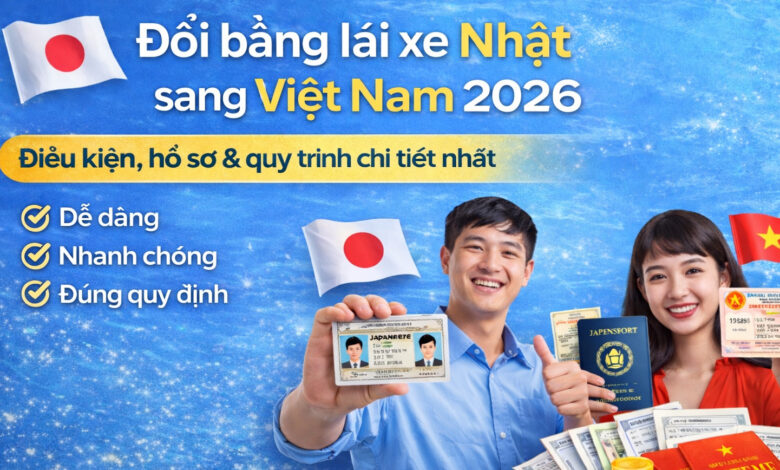 Đổi bằng lái xe Nhật sang Việt Nam 2026